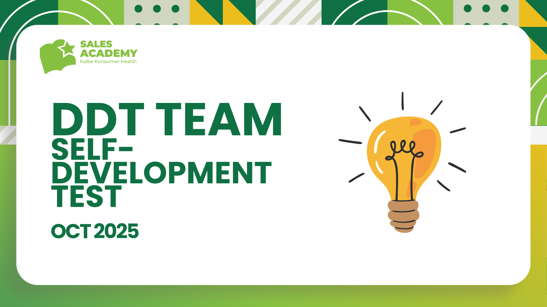 DDT Team : Self-Development Test 
